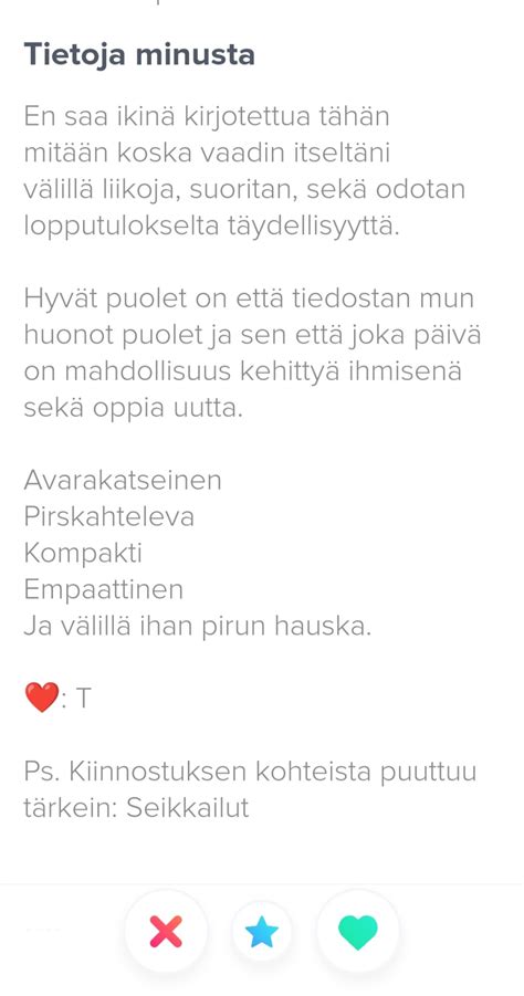 hyvä tinder profiili miehelle|Tinder